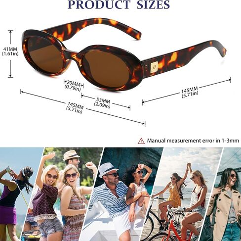 Retro Oval Sunglasses for Women 90s Classic Shades Vintage Fashion Womens Sun Glasses in Kuwait