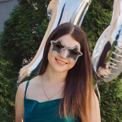 Holibanna Rhinestone Star Sunglasses Rimless Sunglasses Trendy Transparent Star Glasses for Women Unisex Candy Bachelorette in Saudi Arabia