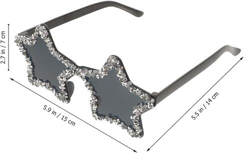 Holibanna Rhinestone Star Sunglasses Rimless Sunglasses Trendy Transparent Star Glasses for Women Unisex Candy Bachelorette in Saudi Arabia