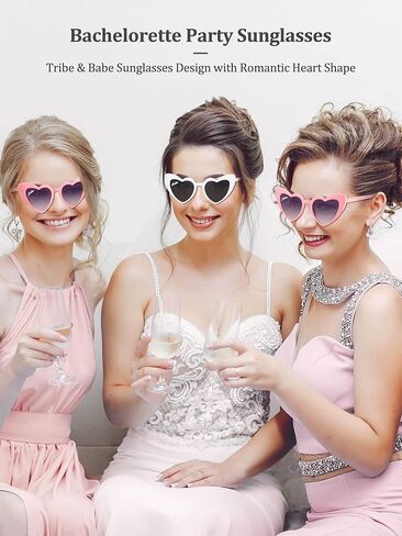 Flutesan 12 Pairs Bachelorette Party Sunglasses Bridesmaid Bridal Heart Sunglasses for Wedding in Saudi Arabia