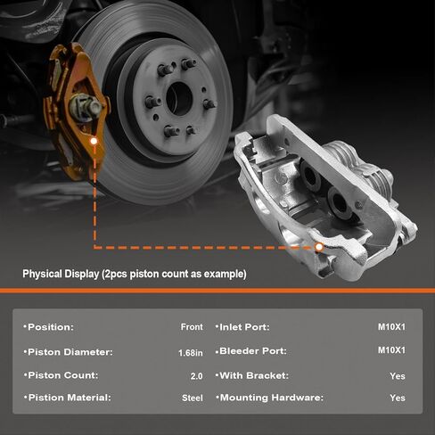 Anpulsero Front brake caliper with bracket compatible with Subaru Models, Outback, Legacy, WRX, Forester, Tribeca, B9 Tribeca, Front Driver and Passenger Side, 19-B3349 19-B3348, 2 Pcs in Saudi Arabia