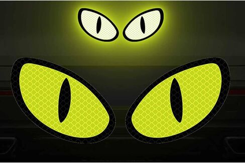 1 Pack Car Stickers Yellow Decals to Night Safety Driving,Motorcycle Helmet Stickers for Car Magnets Sticker Pack Halloween,Cute Reflective Stickers for Bumpers, Window, Laptop, Wall in Saudi Arabia
