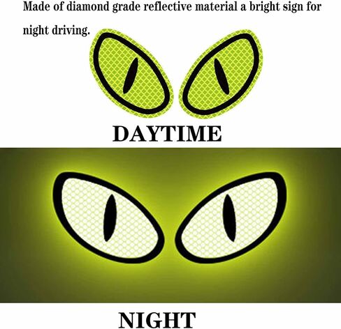 1 Pack Car Stickers Yellow Decals to Night Safety Driving,Motorcycle Helmet Stickers for Car Magnets Sticker Pack Halloween,Cute Reflective Stickers for Bumpers, Window, Laptop, Wall in Saudi Arabia
