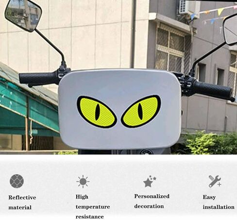1 Pack Car Stickers Yellow Decals to Night Safety Driving,Motorcycle Helmet Stickers for Car Magnets Sticker Pack Halloween,Cute Reflective Stickers for Bumpers, Window, Laptop, Wall in Saudi Arabia