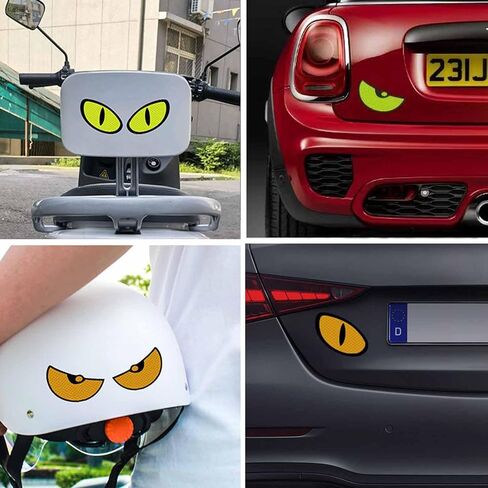 1 Pack Car Stickers Yellow Decals to Night Safety Driving,Motorcycle Helmet Stickers for Car Magnets Sticker Pack Halloween,Cute Reflective Stickers for Bumpers, Window, Laptop, Wall in Saudi Arabia