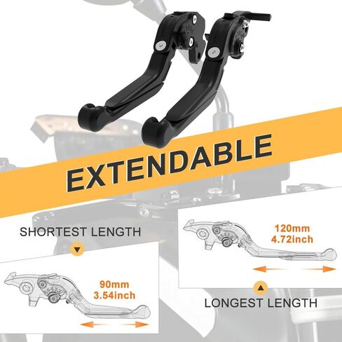 Motorcycle Clutch Brake Handle Levers, Adjustable Left Right Handle Levers Compatible with Husqvarna Nuda 900 2012-2015 Accessories (Black) in Saudi Arabia