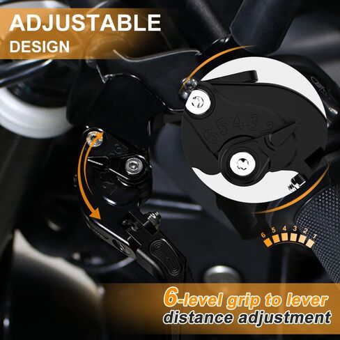 Motorcycle Clutch Brake Handle Levers, Adjustable Left Right Handle Levers Compatible with Husqvarna Nuda 900 2012-2015 Accessories (Black) in Saudi Arabia