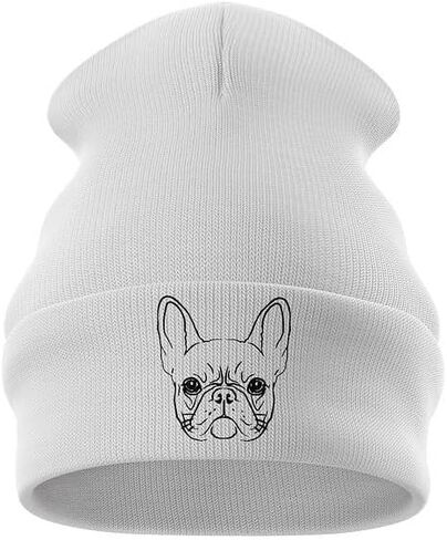 French Bulldog Beanie Hat for Men, Funny Frenchie Dog Embroidered Hat, Bulldog Gifts in Saudi Arabia