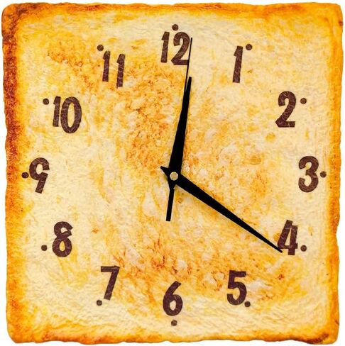 Toast Clock Wall Decor, Mute Hanging Clock for Home, Office, 12 Inches (Original) in Kuwait
