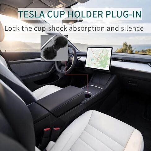 صينية تنظيم وحدة التحكم المركزية 5 قطع من Chirano لطراز Tesla Y 2020-2025، 5 قطع من الملحقات الداخلية لصينية تخزين مسند الذراع، صندوق تخزين مخفي، إدراج حامل أكواب، صندوق تخزين أسفل المقعد (5 قطع صواني) in Saudi Arabia