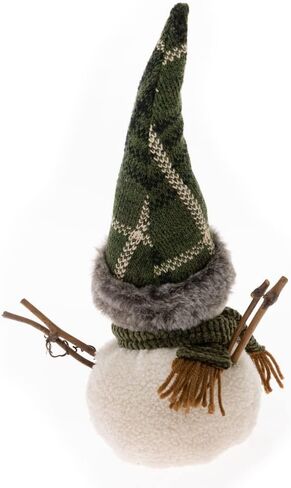 Boston International Christmas Winter Holiday Tabletop Figurine Decoration, 13-Inches, Green Plaid Hat Snowman in Kuwait