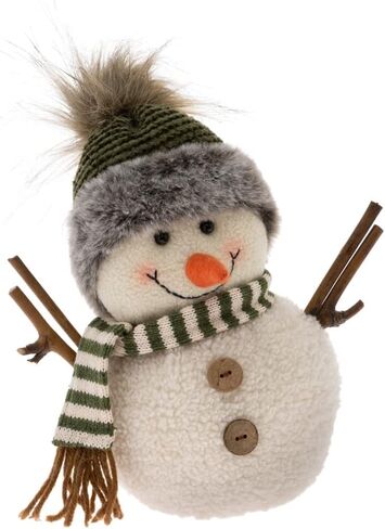 Boston International Christmas Winter Holiday Tabletop Figurine Decoration, 13-Inches, Green Plaid Hat Snowman in Kuwait