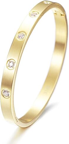 5 Crystal Diamond Classic Cuff Bangle Chunky Bracelet Clasp Wristband Bracelet for Women Zirconia Diamond Simplicity Polished Friendship Bangle for Men Jewelry in Saudi Arabia