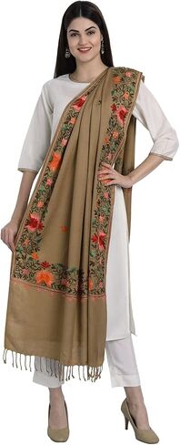 Zamour Kashmiri Embroidery Indian Shawl Stole Scarf Wrap for Wedding Parties Bridesmaid Full Size Stole in Kuwait