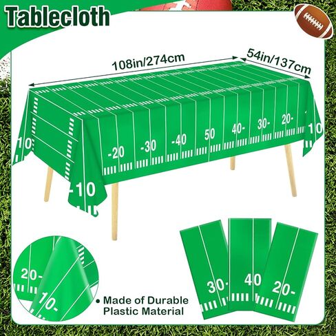 Football Party Decorations Disposable Tablecloth Plastic Touchdown Table Cover for Super Bowl Football Birthday Party Decorations and Games Tailgate Decorations 54 X 108Inch, 2 Pack in Saudi Arabia