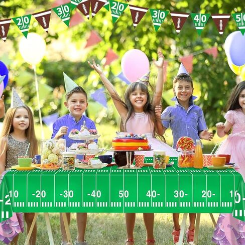 Football Party Decorations Disposable Tablecloth Plastic Touchdown Table Cover for Super Bowl Football Birthday Party Decorations and Games Tailgate Decorations 54 X 108Inch, 2 Pack in Saudi Arabia