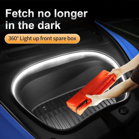 لطراز تسلا 3 2024 Frunk LED شريط إضاءة أمامي مصباح إضاءة صندوق الأمتعة بالسيارة أضواء الديكور الملحقات مقاوم للماء تيار مستمر 15 فولت (أبيض) in Saudi Arabia