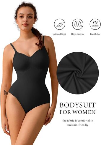 REORIA Brief Shapewear For Women Tummy Control Adjustable Strap Seamless Bodysuit Shapewear Tops in Kuwait