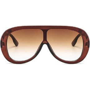 willochra Oversized Pilot Sunglasses Women Fashion Big Frame One Piece Sun Glasses Mask Goggle Trendy Metal Frame Oval Shades