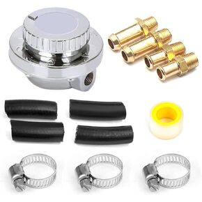 YESHMA 1-5 PSI Universal Fuel Pressure Regulator with Gauge Adjustable Manual for Carburetor Carb Zinc Alloy with 5/16 3/8 Fittings