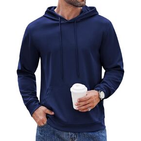 COOFANDY Men's Hoodie Long Sleeve Hooded Pullover Casual Fashion Sweatshirts Drawstring Gym Hooded with Kanga Pocket