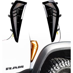 أضواء العلامات الجانبية للحاجز مناسبة لـ Dodge RAM 1500 TRX 2021 2022 2023 2024 ملحقات إشارة الضوء مع LED أبيض DRL - إشارة انعطاف متتابعة كهرمانية in Kuwait