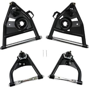 1973-1987 Chevy C10 Pickup Truck Tubular Upper&Lower Control Arms, Black