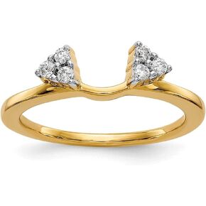 Diamond2Deal 14K Yellow Gold Solitaire Diamond Enhancer Ring Guard Wrap (0.15CT,H-SI2)