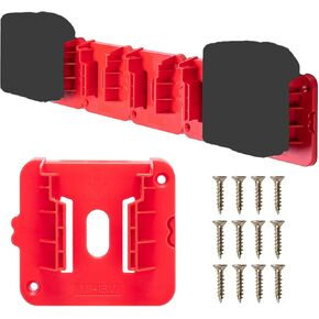Crtbelfy Battery Holder for Milwaukee M18 18V Battery, Wall Mount Batteries Storage for Work Van, Shelf, Toolbox - 5 Pack