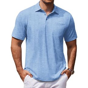 COOFANDY Mens Polo Shirts Short Sleeve Casual Golf Shirt Basic Solid Color Collared T-Shirt Stylish Summer Polo T Shirt