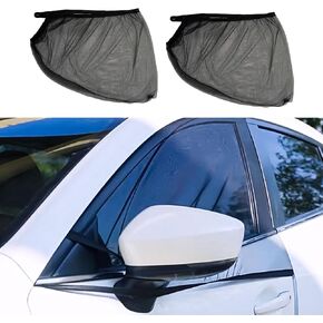 2PCS Car Window Shades, Car Side Window Sun Shade, Stretch Car Window Screens, Car Accessories UV Protection Breathable Mesh Baby Window Covers Universal for Most Cars, SUVs (Front Window)