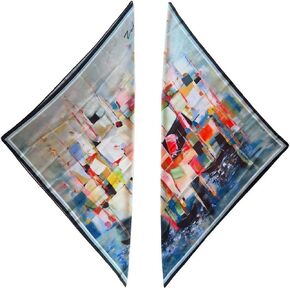 Zorti Silk Scarf for Women features a design by a Georgian artist. Perfect as a bandanas for women,scarves for women lightweight,a hair scarf, neck scarf, and lightweight scarf. Size: 35.4x35.4 in.