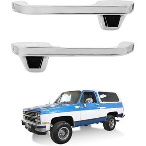مقابض أبواب خارجية معدنية (زوج)، متوافقة مع 1973-1991 Chevy C/K/R/V 10 20 30 1500 2500 3500، GMC C/K 15 25 35 R/V 1500 2500 3500 Pickup Suburban Blazer، أمامي يسار ويمين، عمر الفاروق #77047 90025