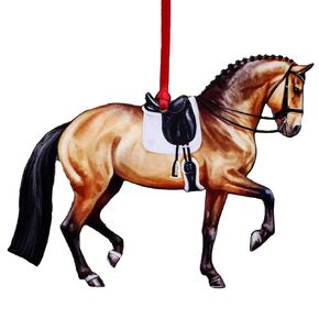 Dressage Horse Christmas Ornaments, Horse Gifts for Women, Horse Ornament Decor (Buckskin)