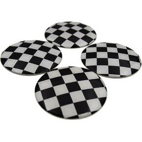 4X Checker Pattern UK Flag Wheel Center Cap Cover Compatible with Mini Coopers R50 R51 R52 R53 R55 R56 R57 R58 R59 R60 R61 F55 F56