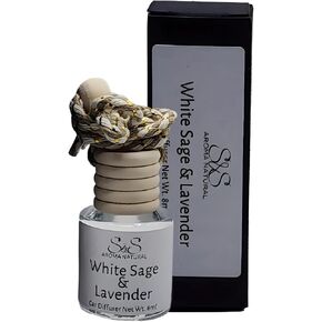White Sage and Lavender Scent Car Diffuser | Car Air Freshener 8ml | Long-Lasting Car Diffuser | Handmade Air Freshener | Fragrance Diffuser for Car and Home in Saudi Arabia