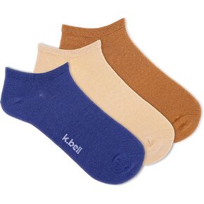 K. Bell Women's Flex Fit Cotton No Show Socks-3 Pairs-Soft, Stretchy, Sustainable Fashion Essentials