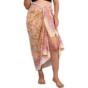INDACORIFY Sarong Scarf Summer Womens Swimsuit Wrap Cover Up, Boho Beach Bikini Wrap Skirt Pareo Scarf Stole Lightweight Shawl For Women