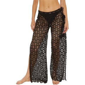 Trina Turk womens Chateau Lace Up Pants, Split Side, Wide Leg, Beach Cover Ups for Women