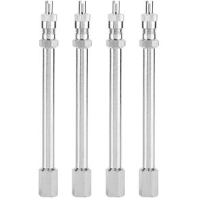 Tyre Valve Extension, Pack of 4 100mm Chrome Tyre Valve Extension Rod Wheel Adapter Car Tyre Valve Stem Extenders Replacement for Car Bus Truck Lorry Wheel