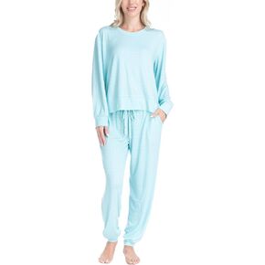 Ocean Pacific Fuzzy Feelings Pajama Set, Long Sleeve and Jogger Sleep Pants