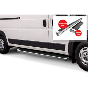 APS (Black Powder Coated 5 inches Running Boards Nerf Bars Side Steps Compatible with Ram ProMaster 2014-2025 Full Size Van 136 inches 159 inches Wheelbase 3-Door