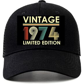 50th Birthday Gifts for Men Hats Vintage, 1974 Trucker Hat Adjustable Embroidered for 50 Year Old Mens Birthday