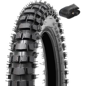 3.00-12 (80/100-12) 4PR TT 47J Dirt Bike Front/Rear Tire and Heavy Duty Inner Tube Compatible with 3.00-12 80/100-12 Off Road Pit Mini Dirt Bike/Motorcycle Tire(P-2005)