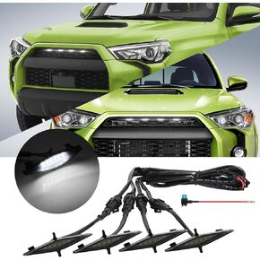 4 Pcs Grille Lights Compatible with 2014-2023 4Runner TRD Pro & 2014-2019 Toyota 4Runner SR5, Limited, TRD Off-Road - LED Front Grille Lights Accessories with Fuse & Harness (Amber)