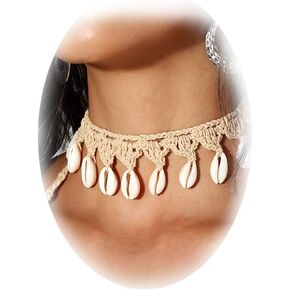 Boho Cowrie Shell Choker Necklace for Women Seashell Necklace Beach Bohemia Necklace Jewelry (Shell Choker Necklace)