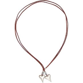 Rrdaily Layering Heart Choker Necklace for Women, Dainty Western Brown Suede Leather Pendant Necklace Vintage Retro Jewelry Accessories Gifts