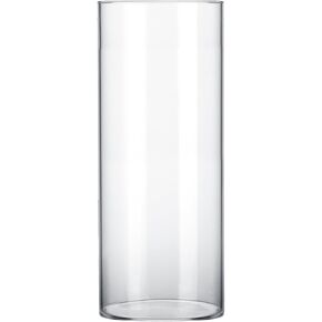 Fixwal Clear Glass Cylinder Vases, 8" H x 3.5" W, Cylinder Vases for Centerpieces, Skinny Bud Tall Vase, Hurricane Floating Candle Holder Vase for Table Shelf, Party, Wedding, Home Decor