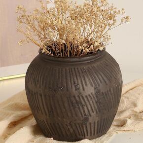 Farmhouse Vase for Home Decor, Terracotta Vase, Rustic Vase, and Vintage vase. Vintage Flower Vase Suitable for Home Decor, Living Room, Shelf Decor, Dining Table Decor, 7IN. ZSHLXM