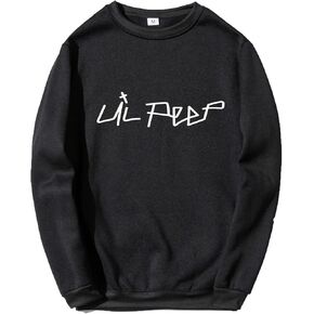 Lil Peep Sweatshirt Hoodie Funny Comfortable Sweatshirts Fashion Harajuku No Cap Round Neck Men Women Warm -Black 4B-L